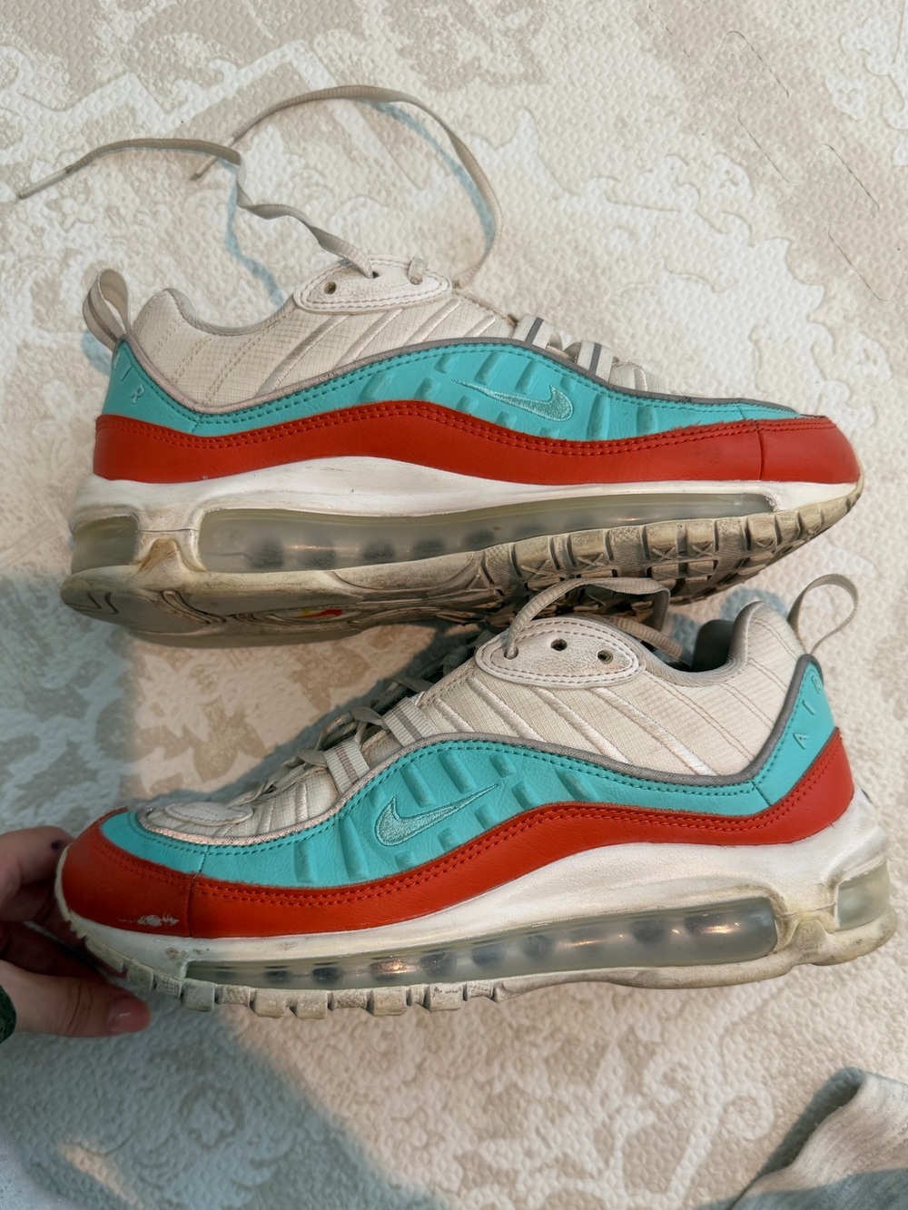 Nike Air Max 98 “Cone/Turquoise” Sneakers Women’s Size 6 Bright Colorway